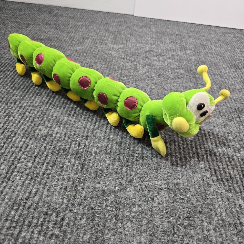 VTG Fiesta Caddypillar Caterpillar Plush 18" Long Green with Red Spots w/TAG